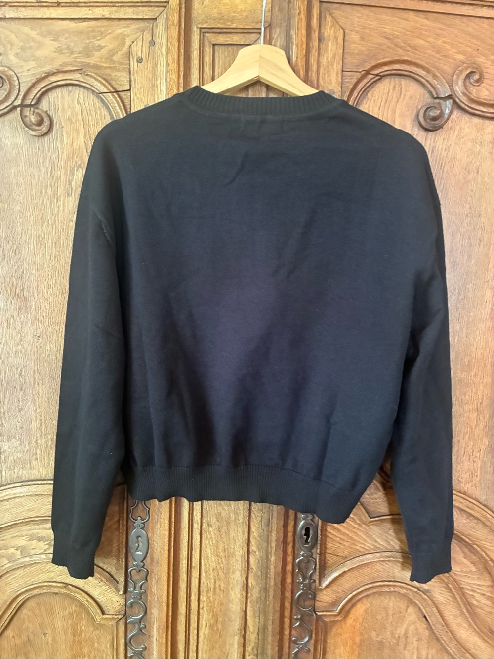 Ring Street Black & Yellow Football Stitching Knit Sweater Size Small - Picture 6 of 7